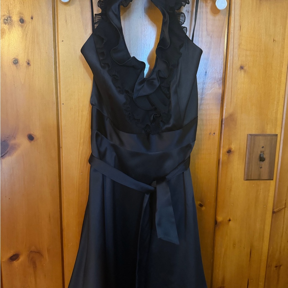 White House Black Market | Elegant Black Ruffled Dress